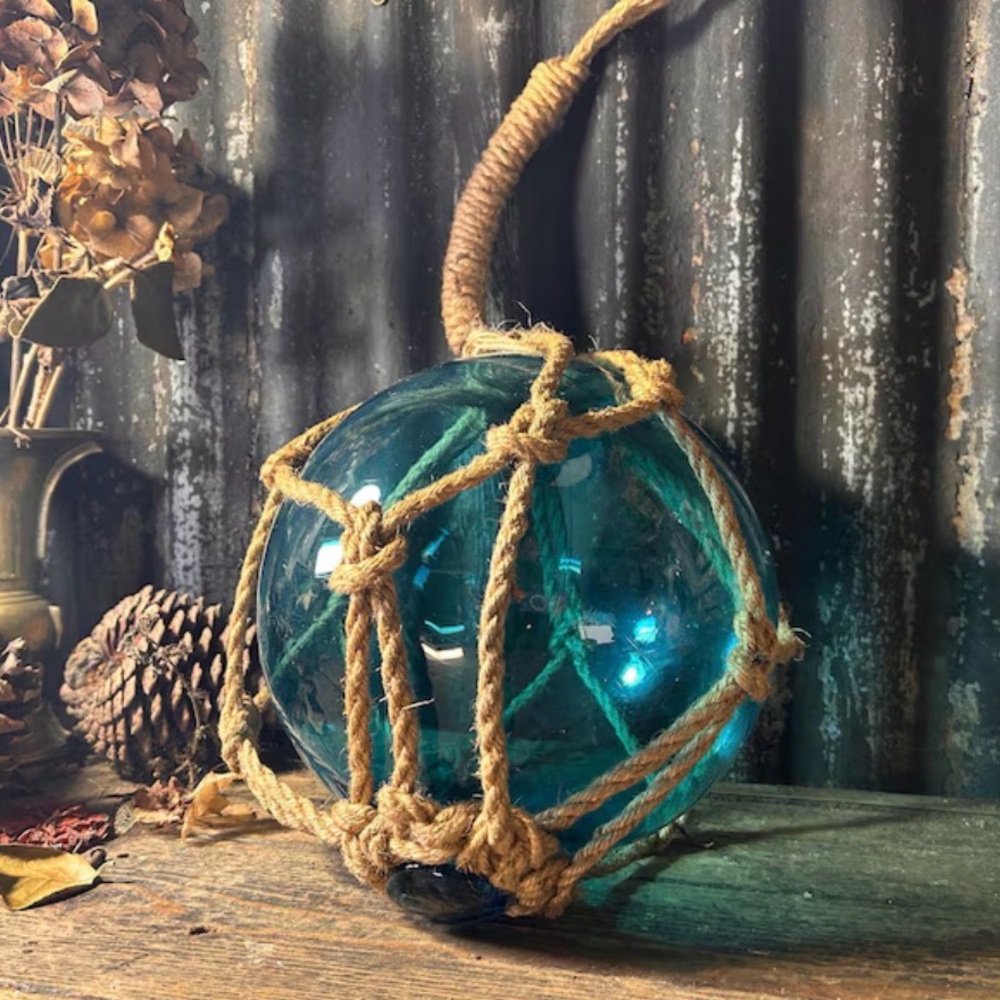 MARITIME FISHING FLOAT / Nautical Decor Fishermans Glass Ball Float Beach Decor